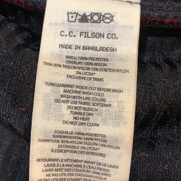 Filson Hawks Point Sherpa Fleece Jacket, Redblack , Filson coat - Picture 7 of 10